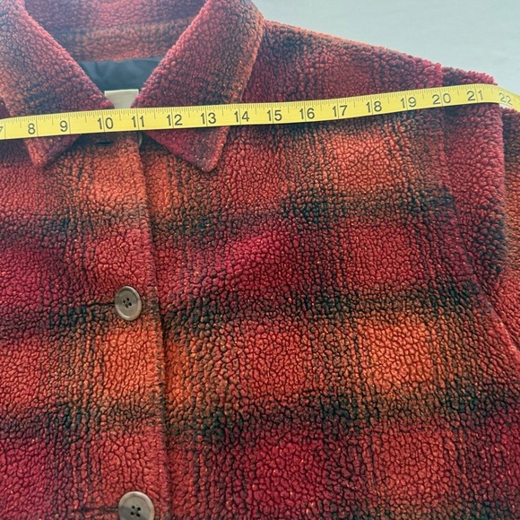 Vintage Eddie Bauer Women’s Petite XL Plaid Sherpa Jacket 90s Grunge Canada - Picture 8 of 13